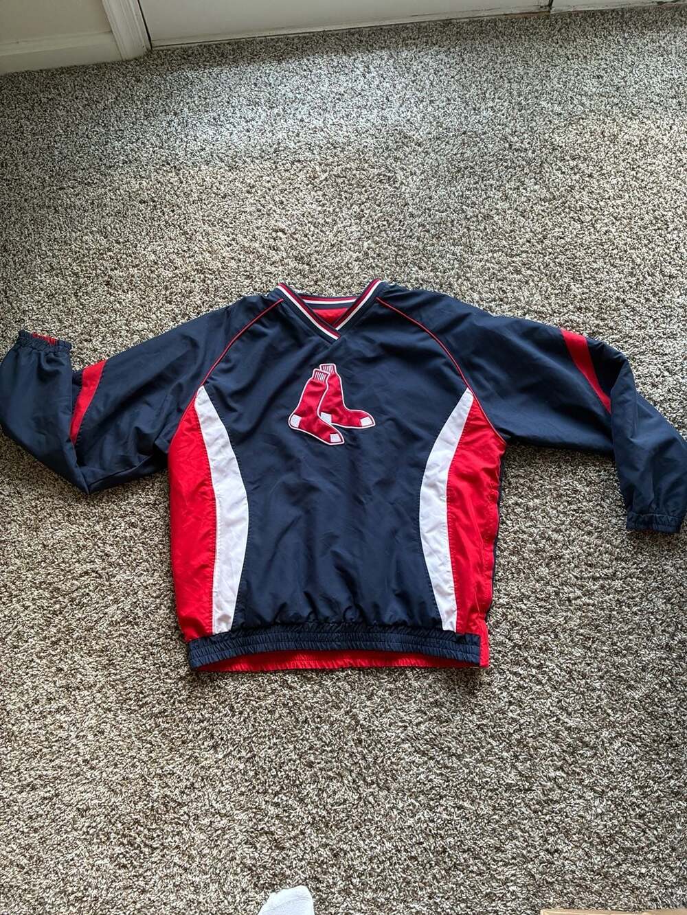 Vintage MLB Boston Red Sox Reversible Windbreaker Pullover Jacket